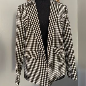 Fashion Union Black & Cream Checkered Blazer
